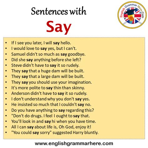 use say in a sentence.
